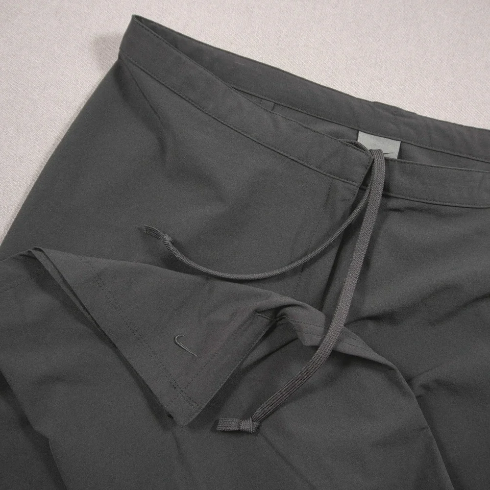 Y2K Nike Wide Leg Cropped Capri Baggy Dri-FIT Women Pants M Gray Tag Gym